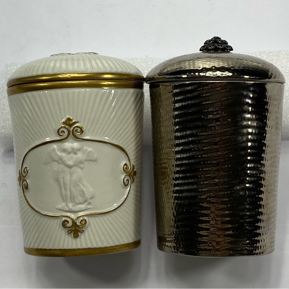 2 VILLARI  Amalfi  Scented Luxury Candles Jars With Lids Italy